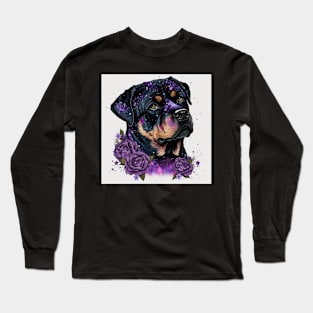Rottweiler With Purple Shimmer Long Sleeve T-Shirt